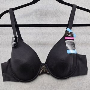 Bali Comfort Bra‎ Cool Comfort Fabric Lace Accent Underwire Foam Cups Size 38C